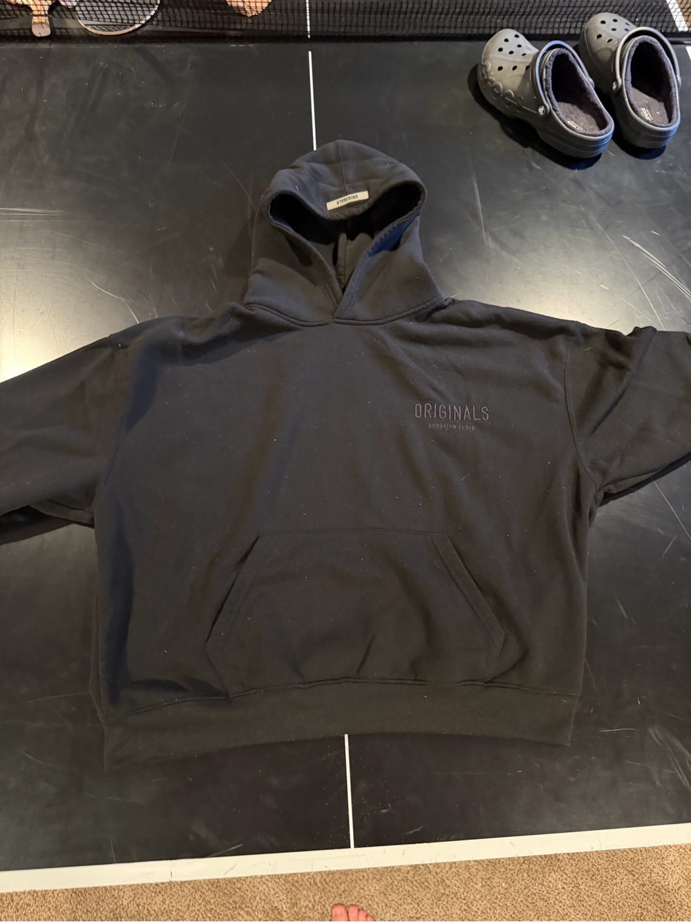 Black Originals Pullover Hoodie with Chest Logo